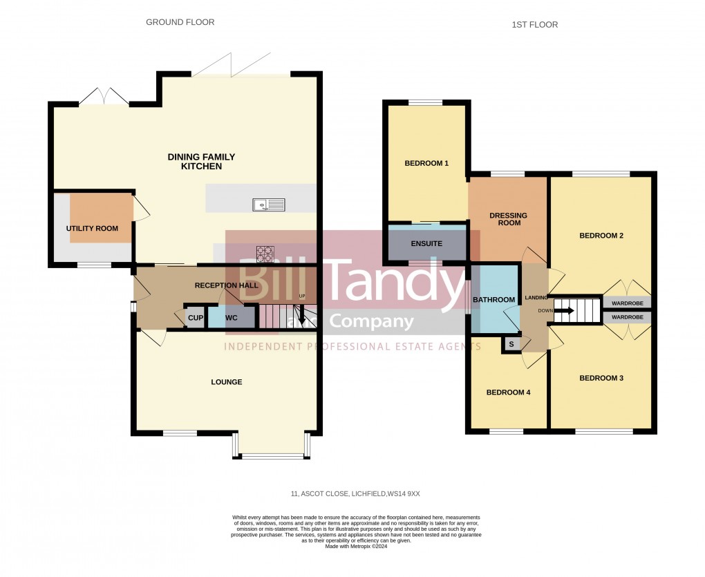 Floorplan for Ascot Close, Lichfield, Staffordshire