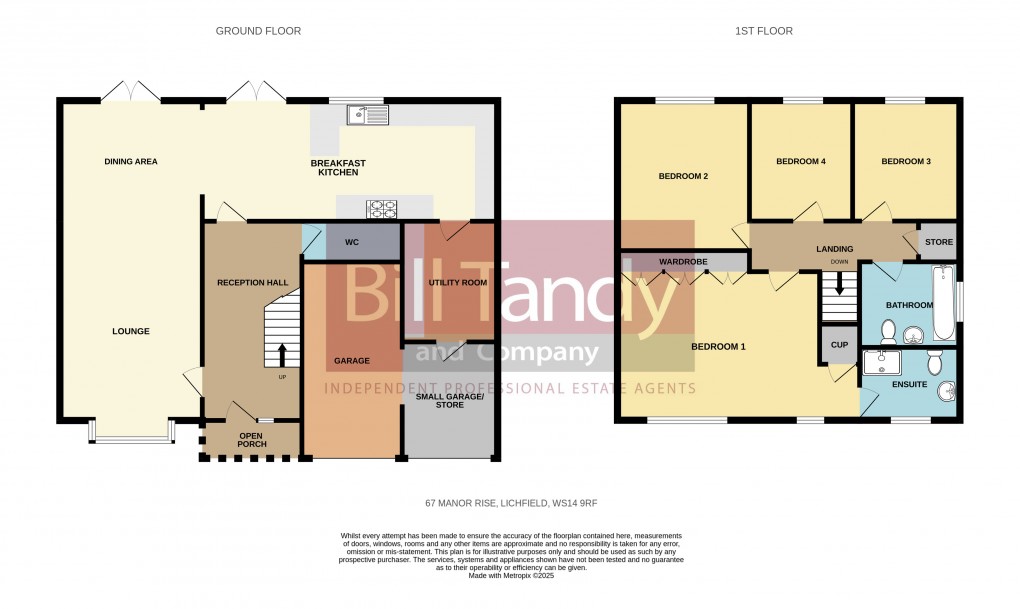 Floorplan for Manor Rise, Lichfield, Staffordshire