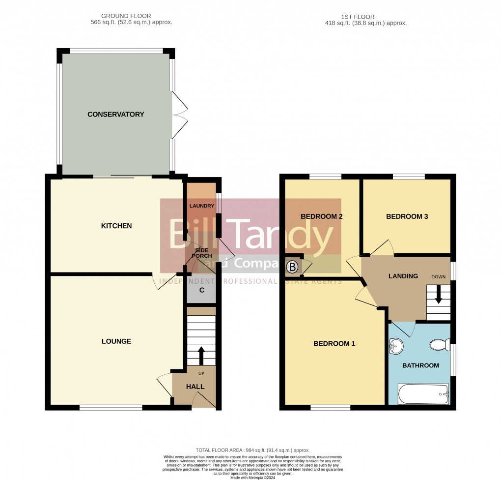 Floorplan for The Crescent, Burntwood, Staffordshire