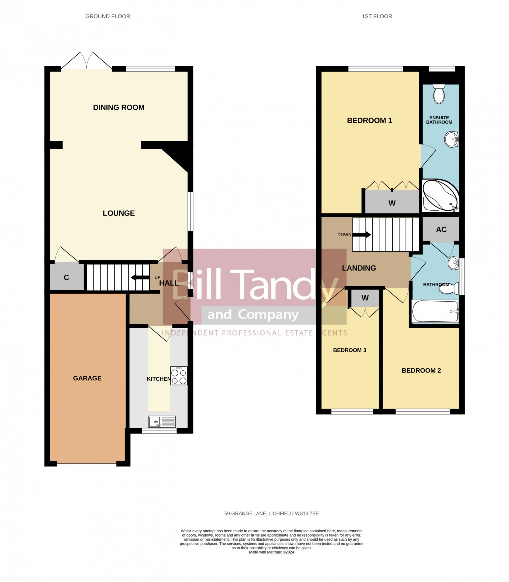 Floorplan for Grange Lane, Lichfield, Staffordshire