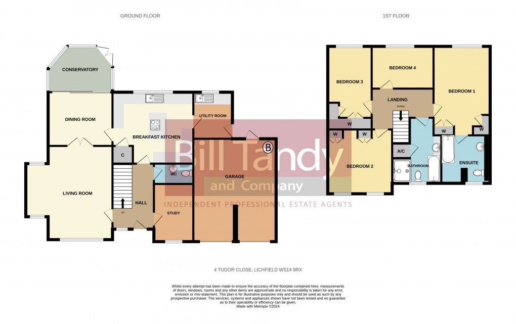 Floorplan for Tudor Close, Lichfield, Staffordshire