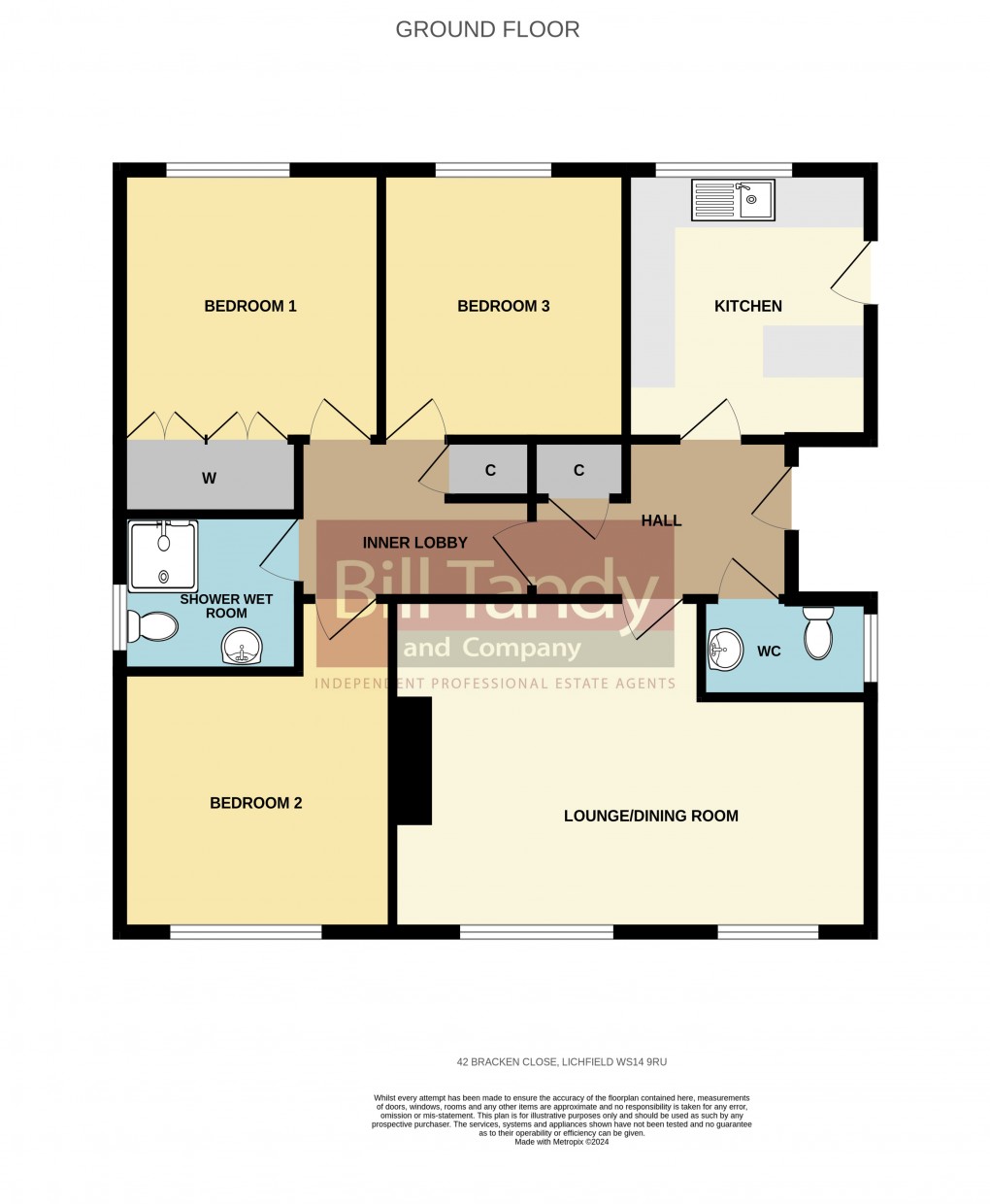 Floorplan for Bracken Close, Lichfield, Staffordshire