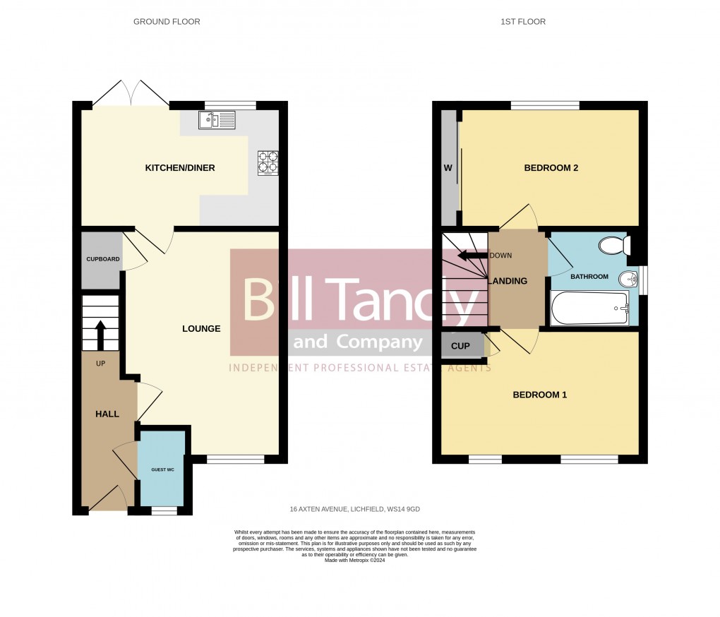 Floorplan for Axten Avenue, Lichfield, Staffordshire