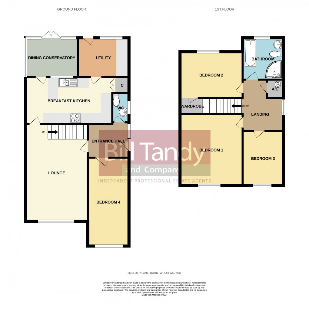 Floorplan for Elder Lane, Burntwood, Staffordshire