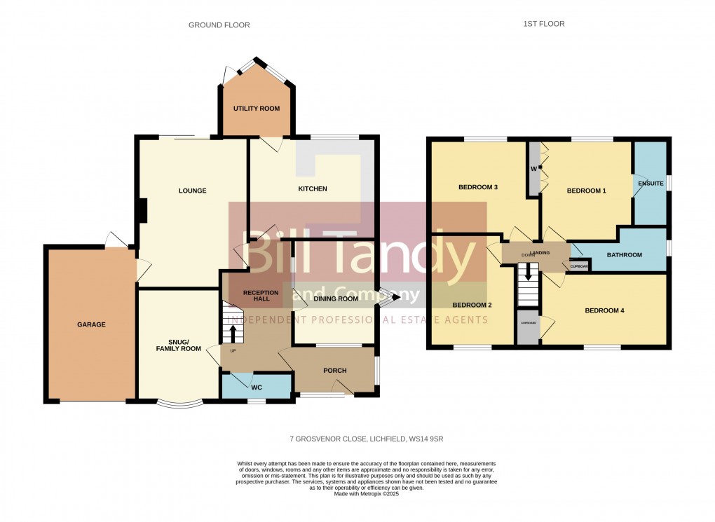 Floorplan for Grosvenor Close, Lichfield, Staffordshire