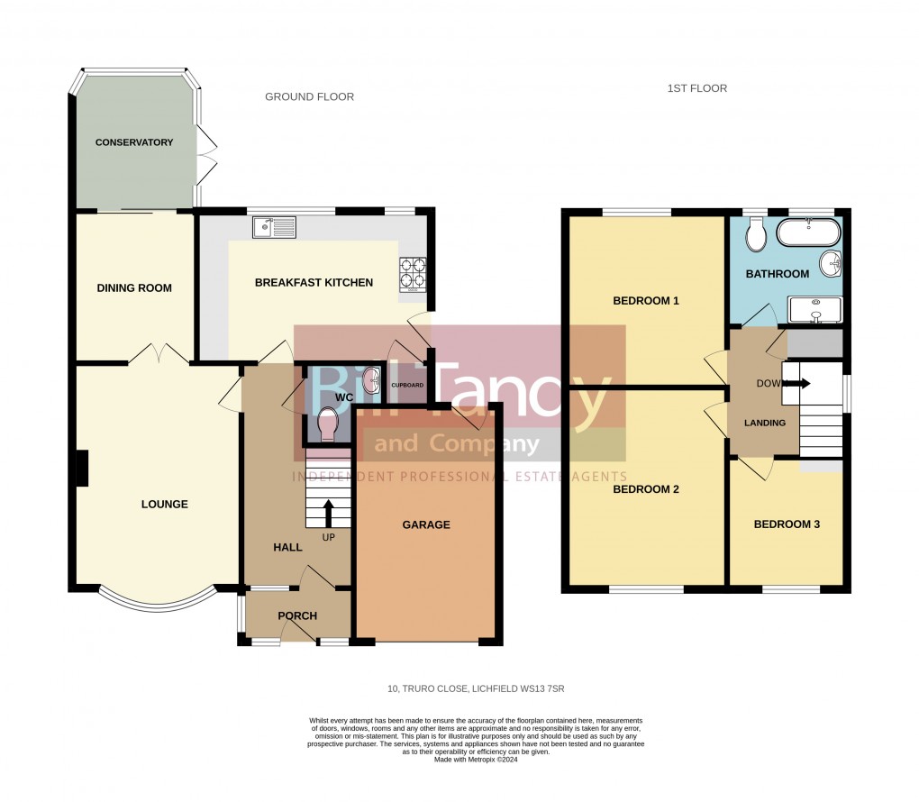 Floorplan for Truro Close, Lichfield, Staffordshire