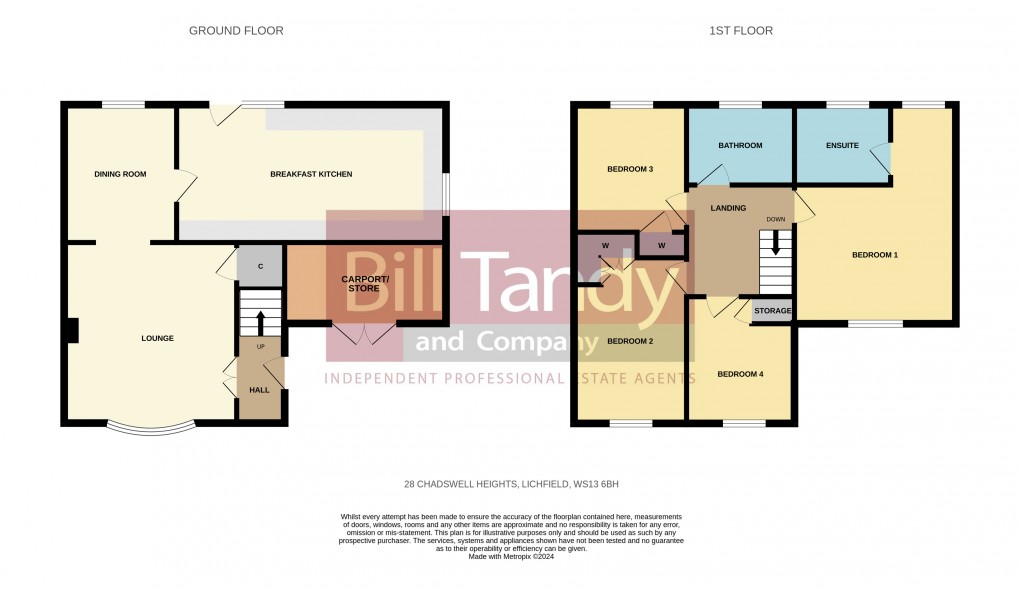 Floorplan for Chadswell Heights, Lichfield, Staffordshire