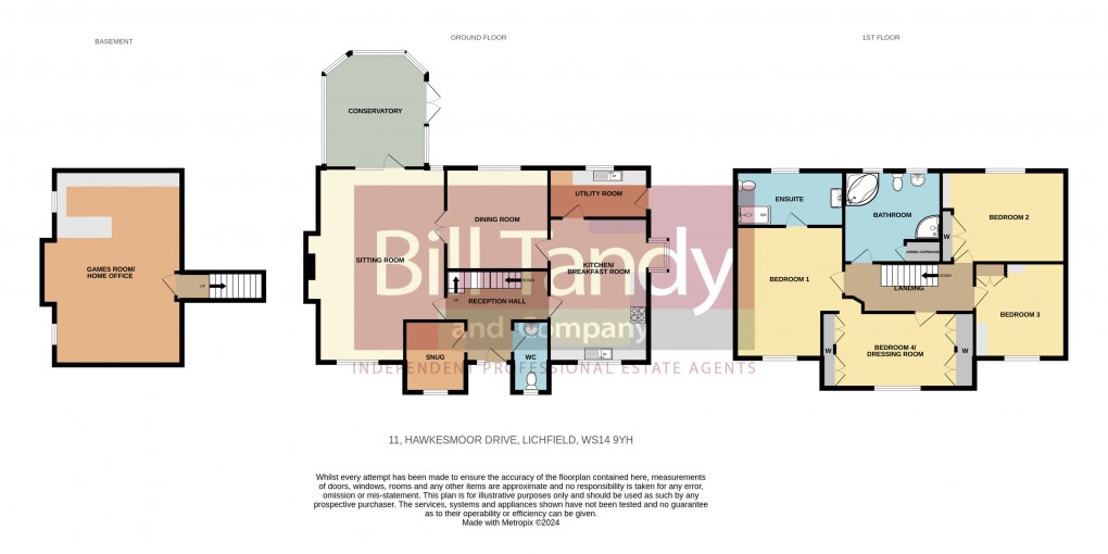 Floorplan for Hawkesmoor Drive, Lichfield, Staffordshire