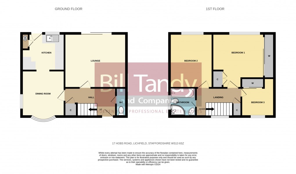 Floorplan for Hobs Road, Lichfield, Staffordshire