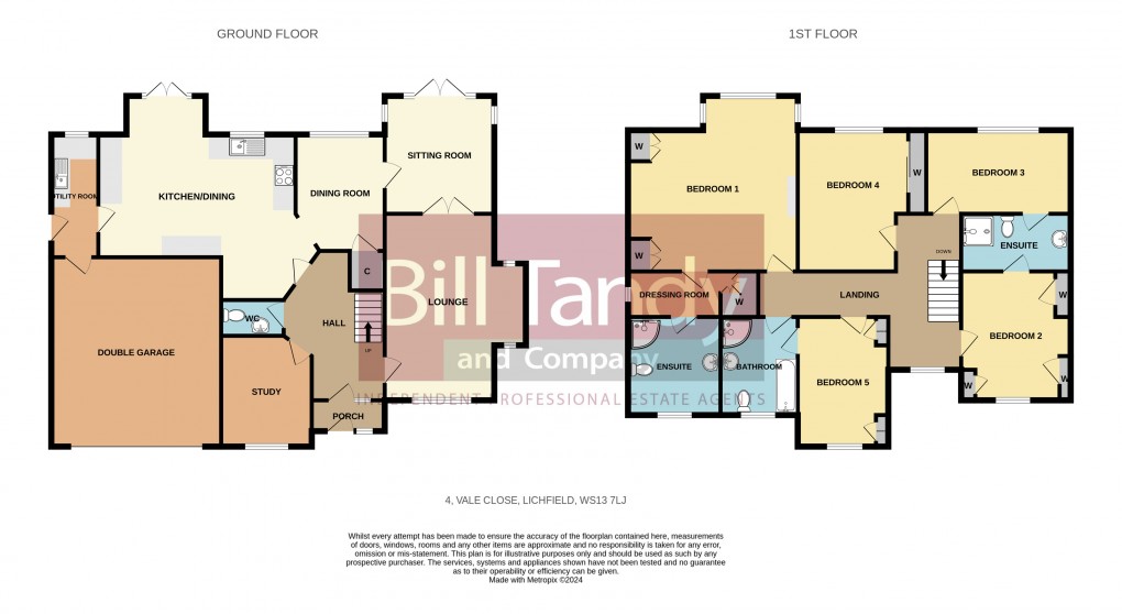 Floorplan for Vale Close, Lichfield, Staffordshire