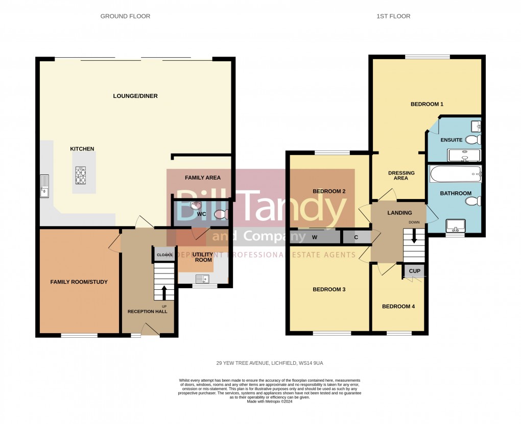 Floorplan for Yew Tree Avenue, Lichfield, Staffordshire