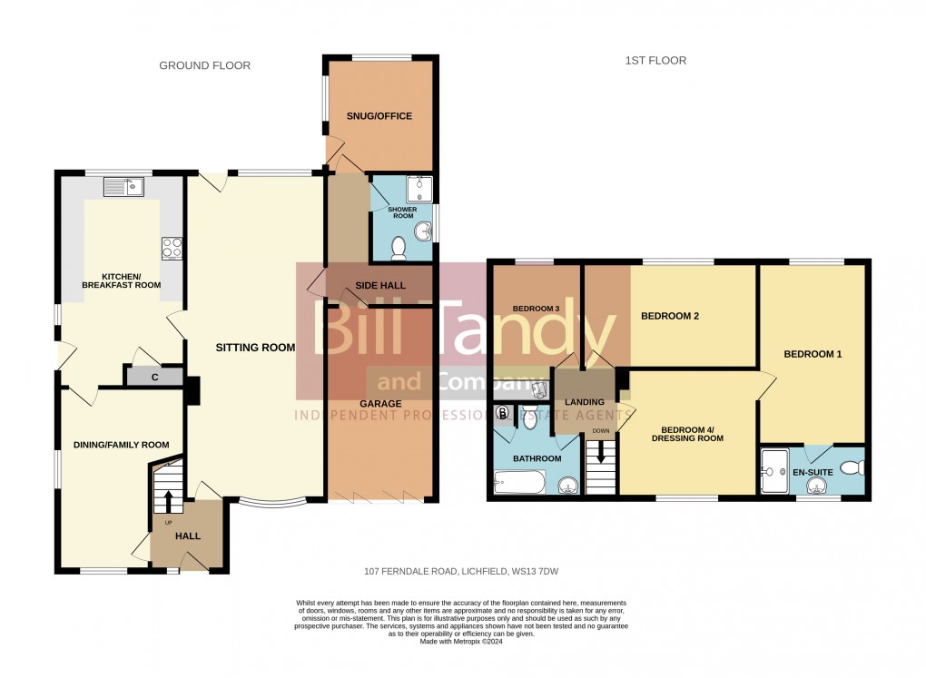 Floorplan for Ferndale Road, Lichfield, Staffordshire