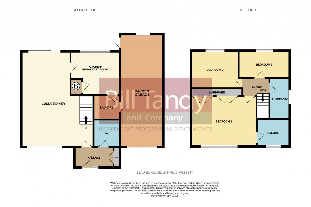 Floorplan for Laurel Close, Lichfield, Staffordshire