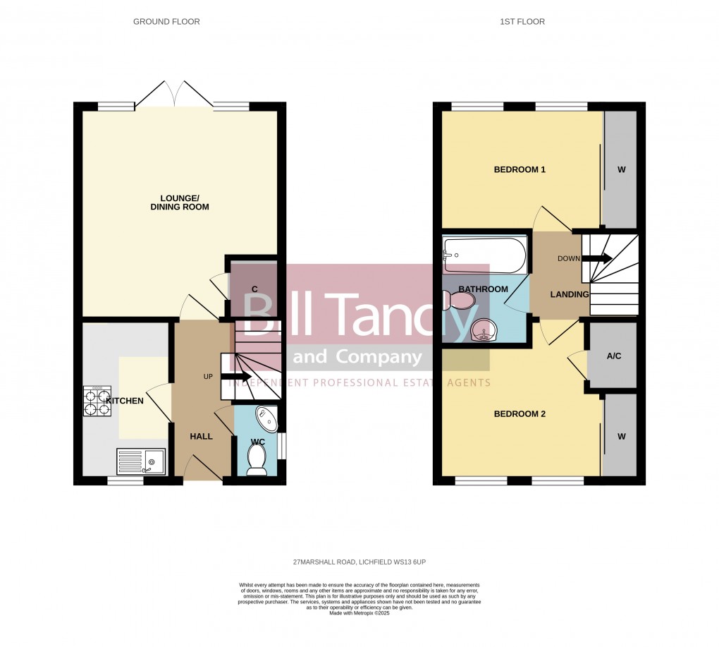 Floorplan for Marshall Road, Lichfield, Staffordshire