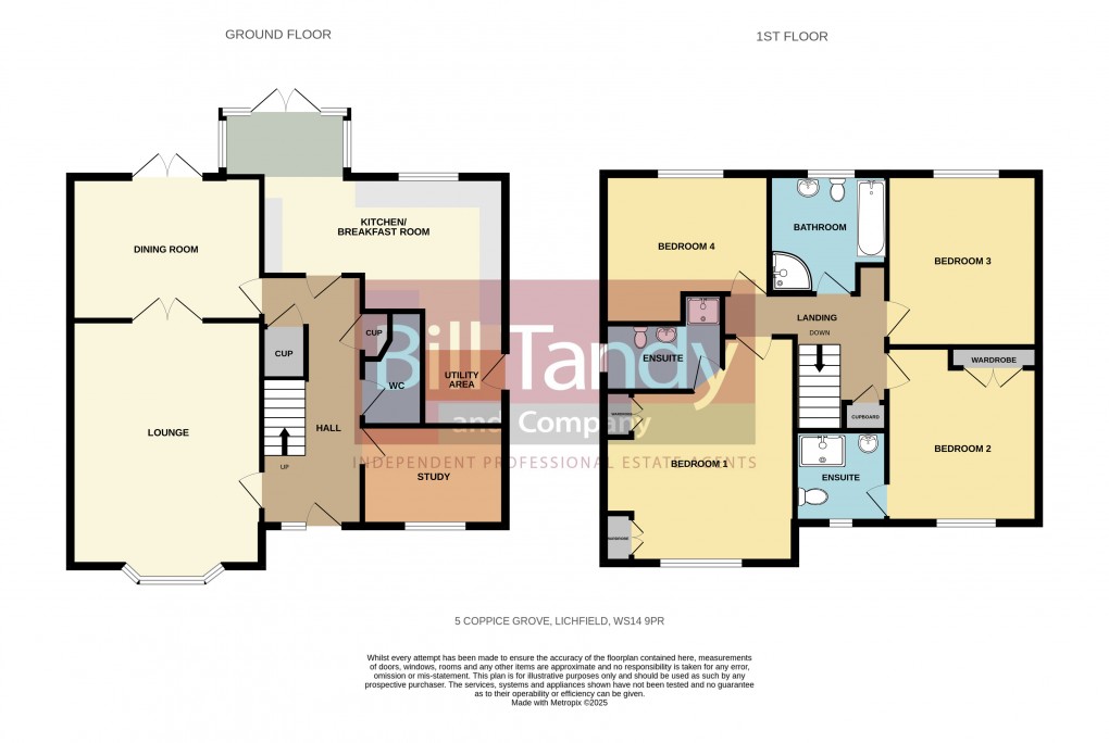 Floorplan for Coppice Grove, Lichfield, Staffordshire