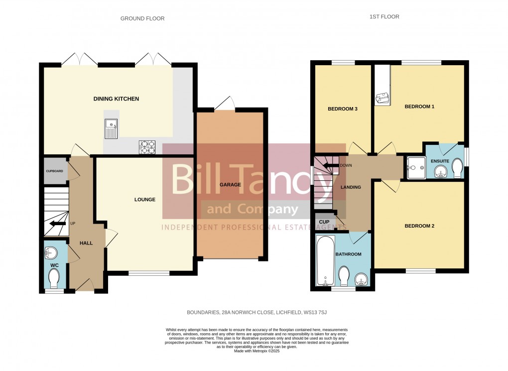 Floorplan for Norwich Close, Lichfield, Staffordshire