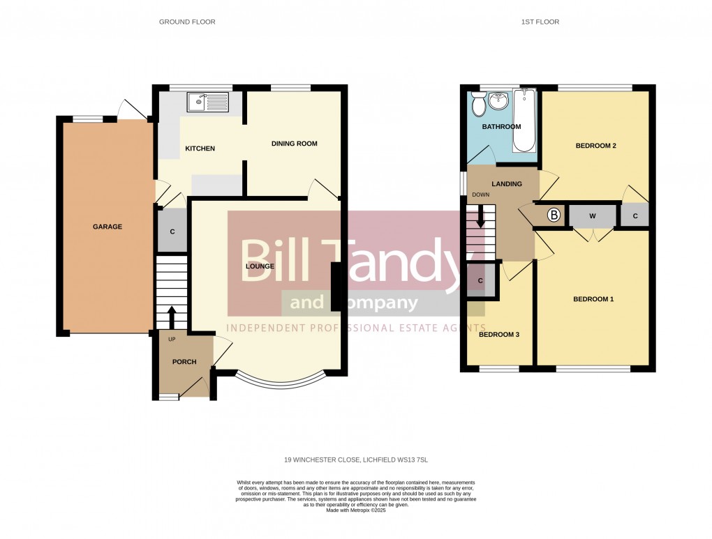 Floorplan for Winchester Close, Lichfield, Staffordshire