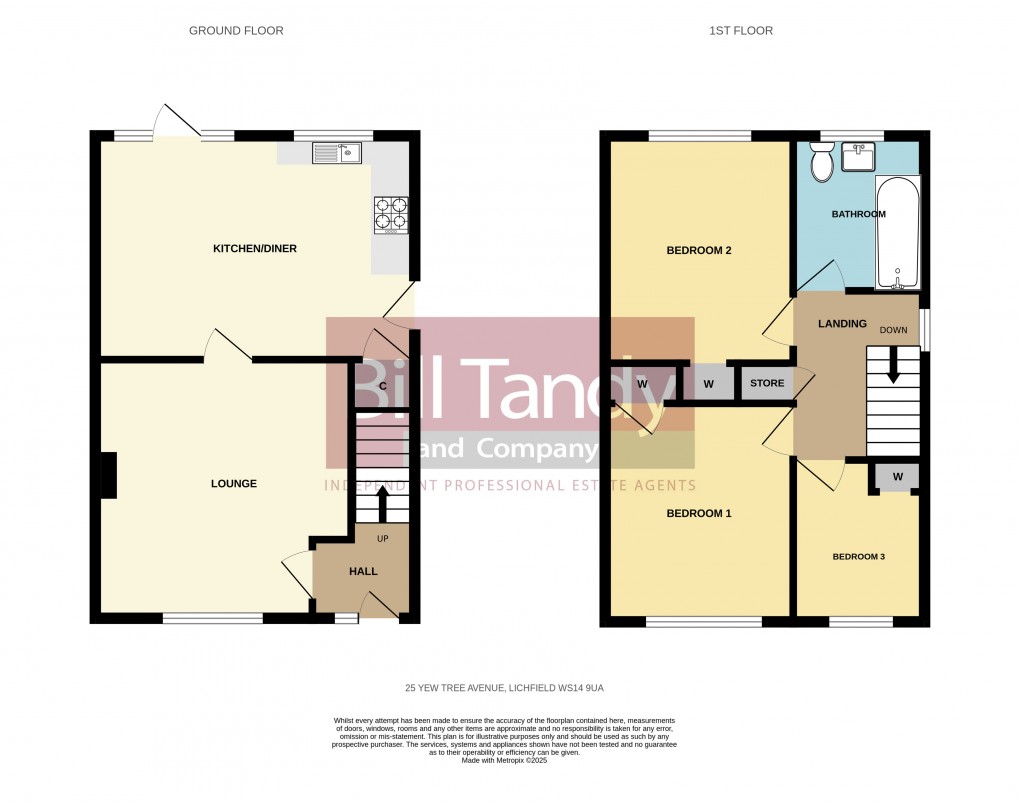 Floorplan for Yew Tree Avenue, Lichfield, Staffordshire