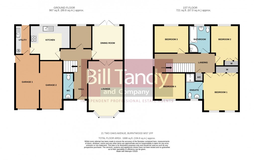 Floorplan for Two Oaks Avenue, Burntwood, Staffordshire
