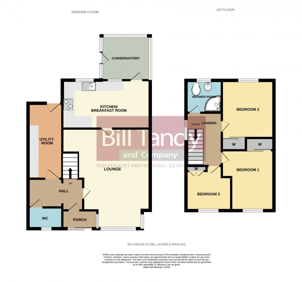 Floorplan for Curlew Close, Lichfield, Staffordshire