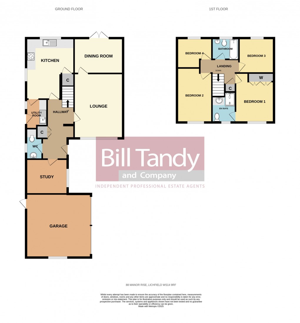 Floorplan for Manor Rise, Lichfield, Staffordshire