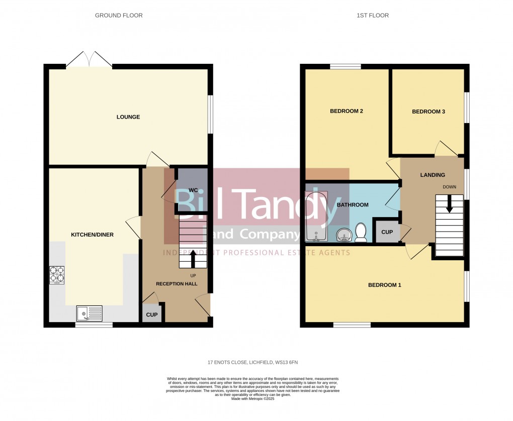 Floorplan for Enots Close, Lichfield, Staffordshire