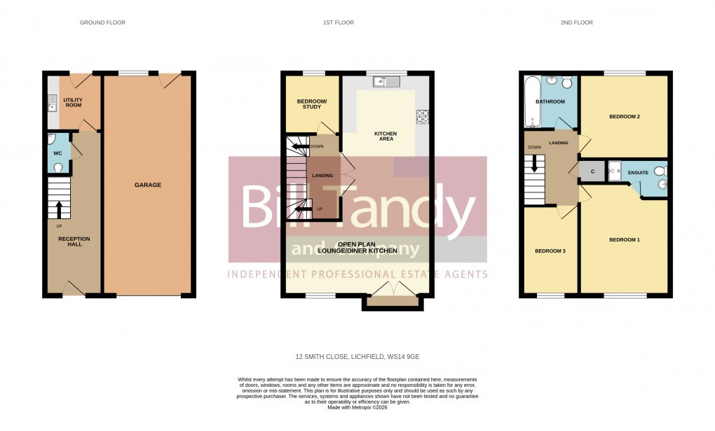 Floorplan for Smith Close, Lichfield, Staffordshire