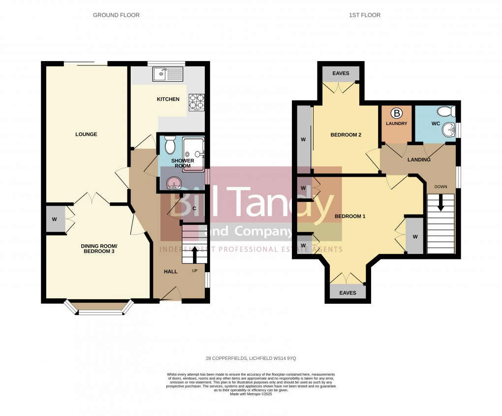 Floorplan for Copperfields, Lichfield, Staffordshire