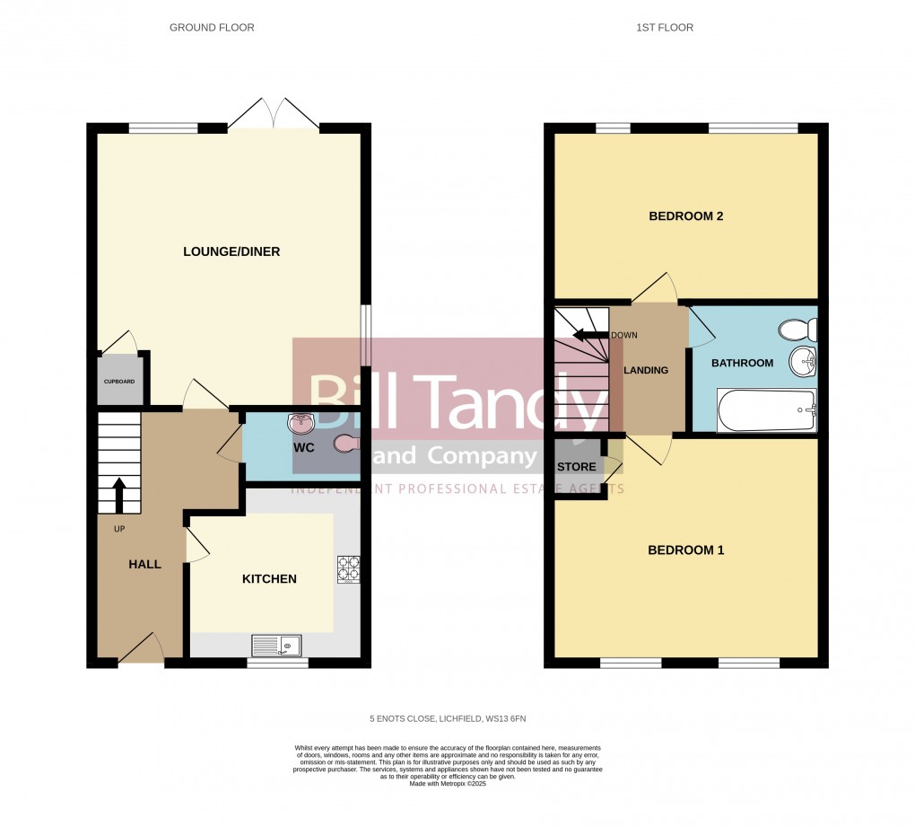Floorplan for Enots Close, Lichfield, Staffordshire