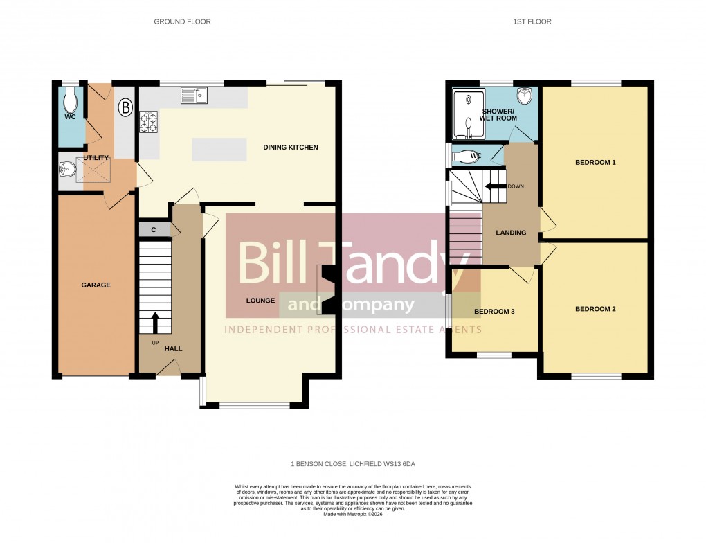 Floorplan for Benson Close, Lichfield, Staffordshire