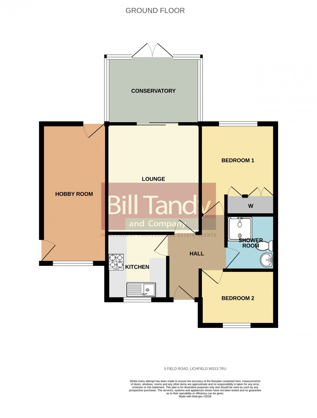 Floorplan for Field Road, Lichfield, Staffordshire