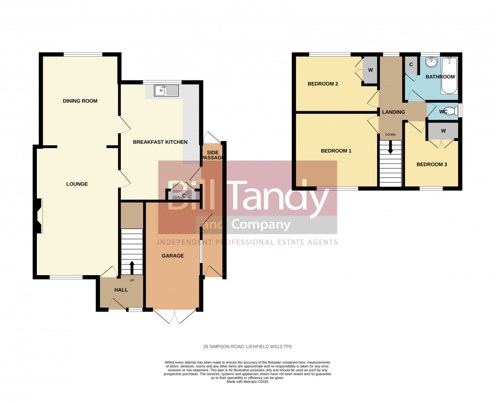 Floorplan for Simpson Road, Lichfield, Staffordshire