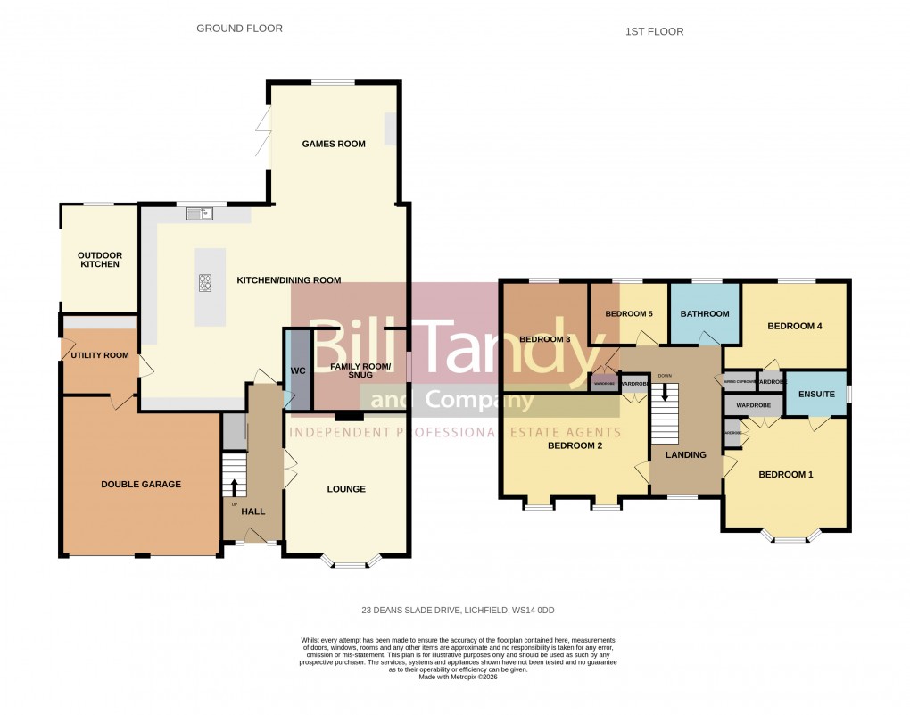Floorplan for Deans Slade Drive, Lichfield, Staffordshire
