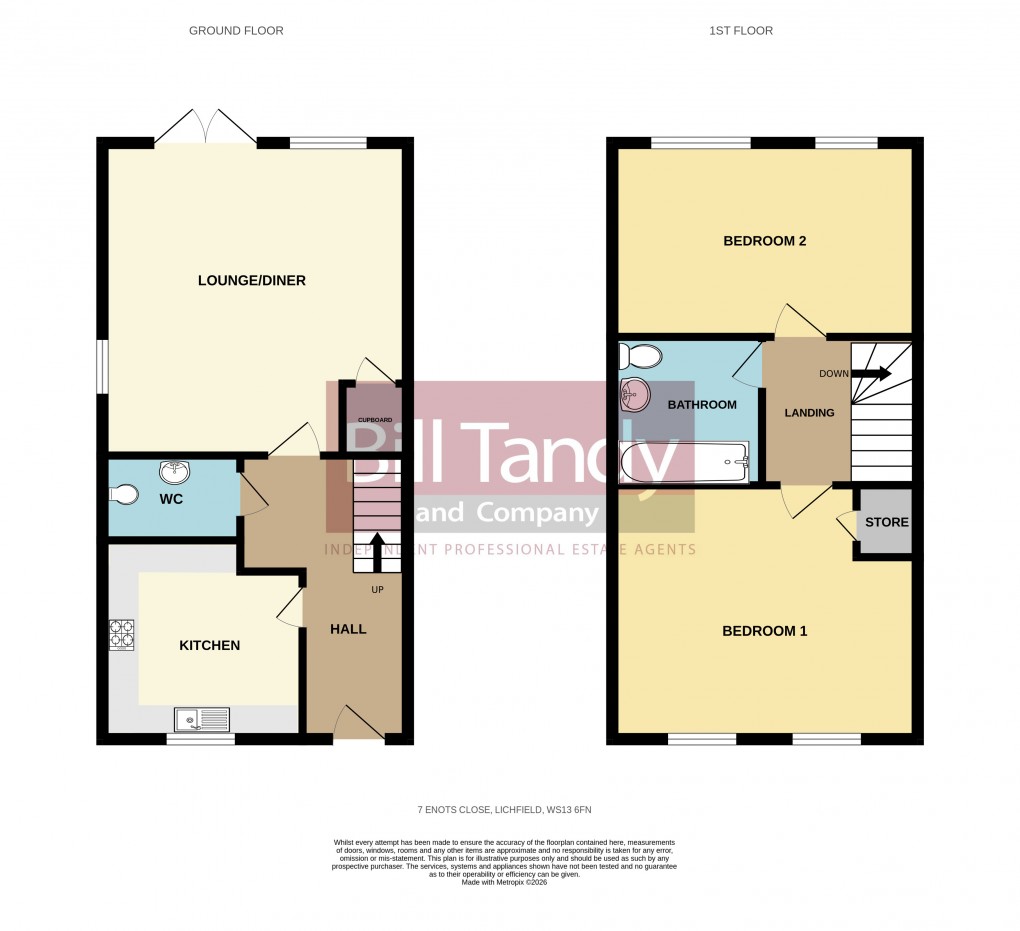 Floorplan for Enots Close, Lichfield, Staffordshire