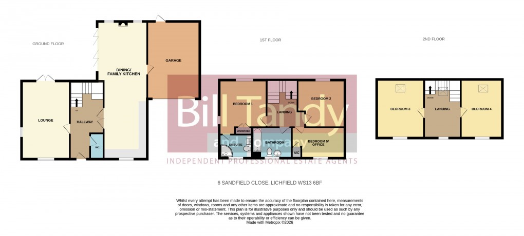 Floorplan for Sandfield Close, Lichfield, Staffordshire