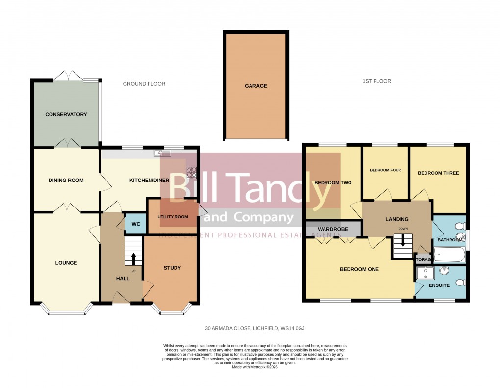 Floorplan for Armada Close, Lichfield, Staffordshire